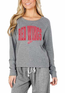Concepts Sport Detroit Red Wings Womens Grey Mainstream Crew Sweatshirt