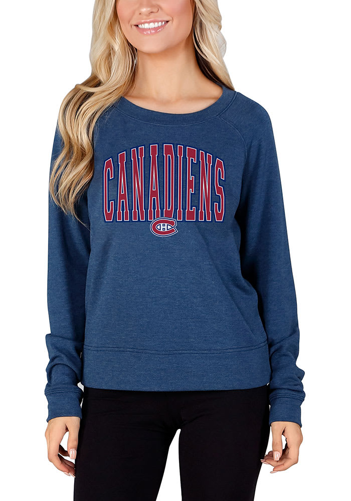 Montreal Canadiens Womens Navy Blue Mainstream Crew Sweatshirt