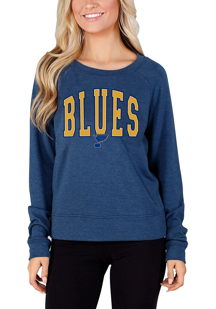 College Concepts LLC St Louis Blues Women's Navy Blue Mainstream Crew Sweatshirt, Navy Blue, 50% Polyester / 40% Cotton / 10% Rayon, Size S, Rally House