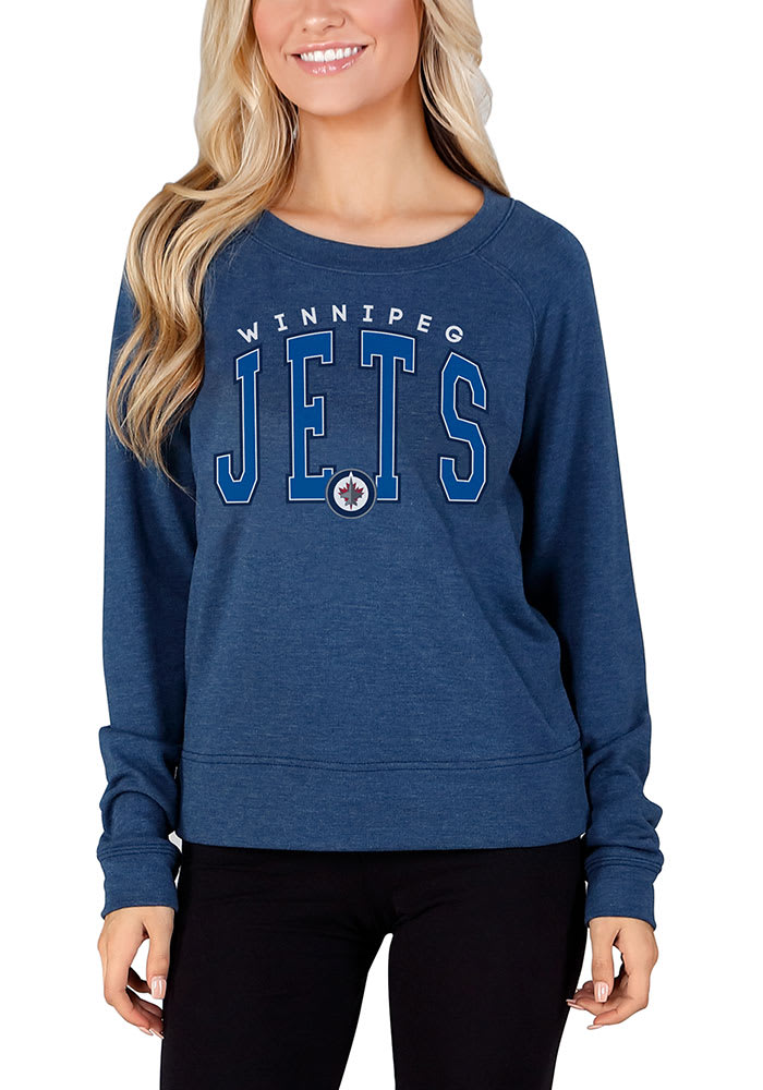 Winnipeg Jets Womens Navy Blue Mainstream Crew Sweatshirt