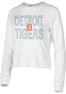 Detroit Tigers Womens White Colonnade Crew Sweatshirt
