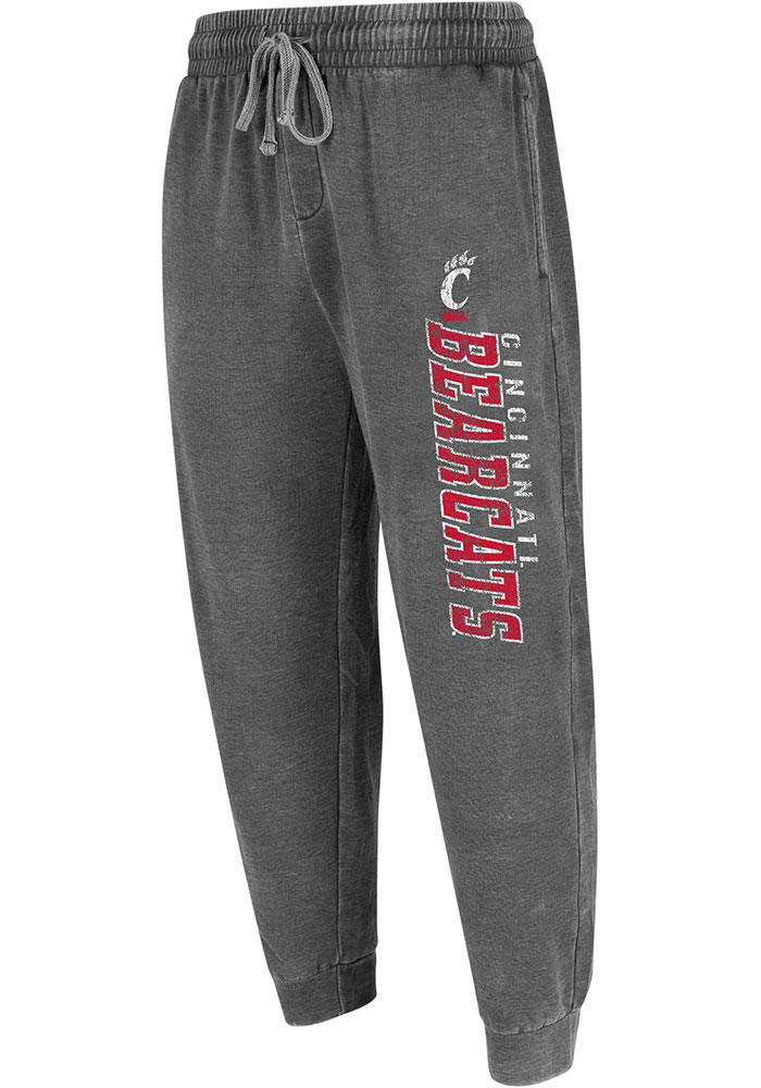 Cincinnati Bearcats Mens Charcoal Trackside Burnout Lounge Jogger Fashion Sweatpants