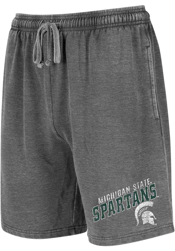 Michigan State Spartans Mens Charcoal Trackside Burnout Shorts