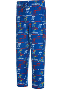 Kansas Jayhawks Mens Blue Flagship Allover Print Sleep Pants