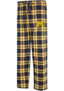 Mens Michigan Wolverines Blue Concepts Sport Takeaway Plaid Loungewear Sleep Pants