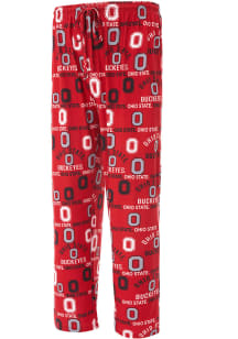 Ohio State Buckeyes Mens Red Flagship Allover Print Sleep Pants