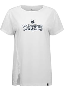 Levelwear New York Yankees Womens White Influx Journey Short Sleeve T-Shirt