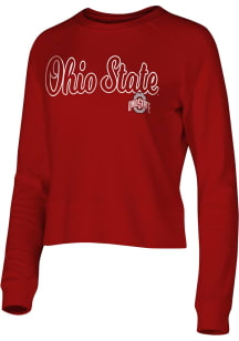 Ohio State Buckeyes Womens Red Colonnade Crew Sweatshirt
