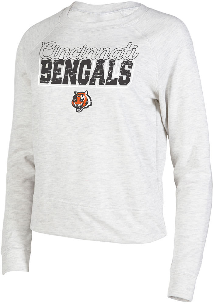 Cincinnati Bengals Womens Oatmeal Mainstream Crew Sweatshirt