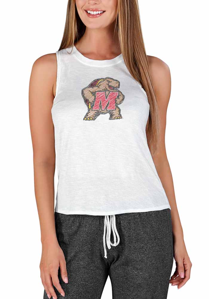 Maryland Terrapins Womens White Gable Tank Top