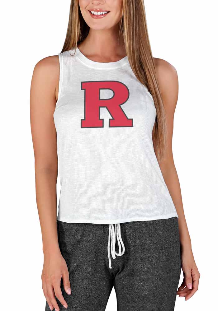 Rutgers Scarlet Knights Womens White Gable Tank Top