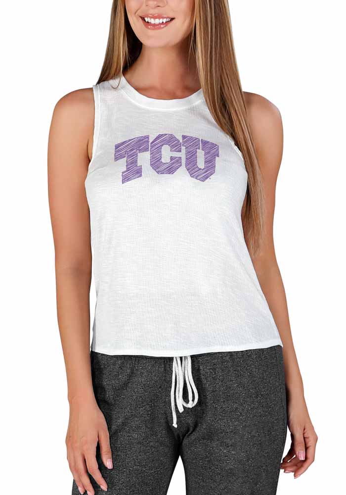 TCU Horned Frogs Womens White Gable Tank Top