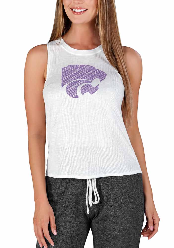 K-State Wildcats Womens White Gable Tank Top