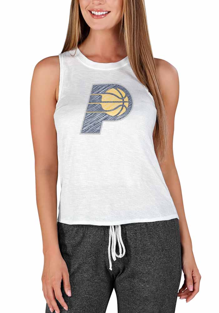 Indiana Pacers Womens White Gable Tank Top