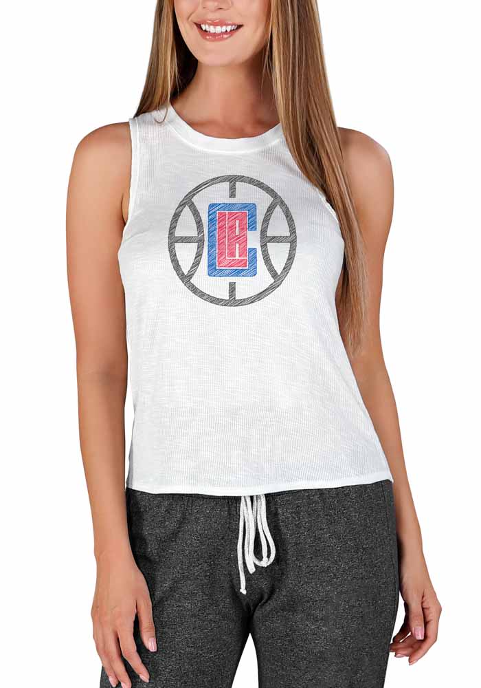 Los Angeles Clippers Womens White Gable Tank Top
