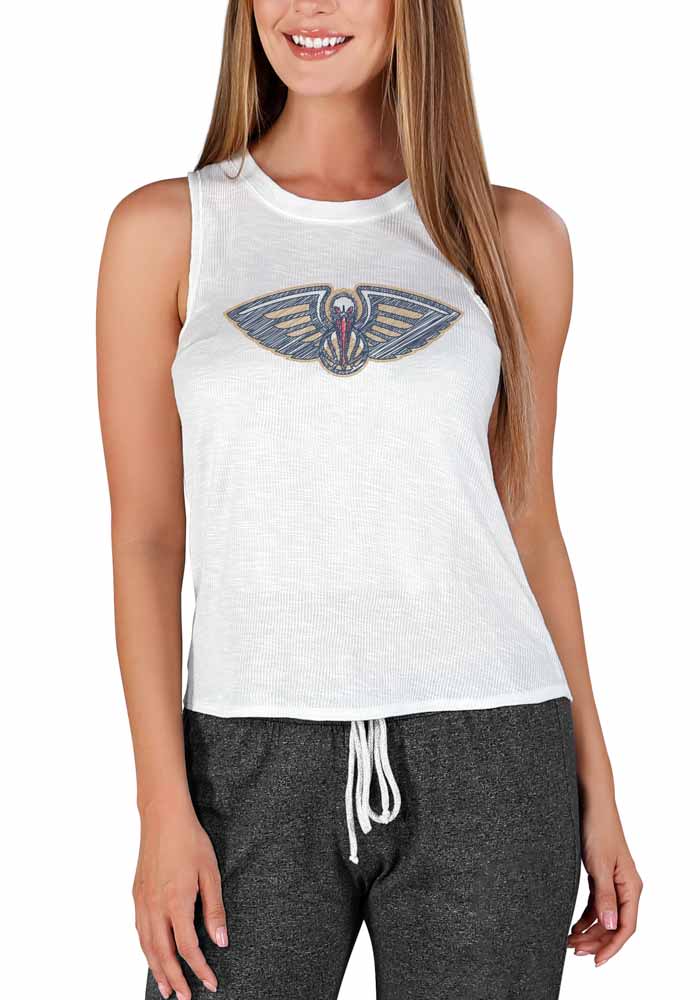 New Orleans Pelicans Womens White Gable Tank Top