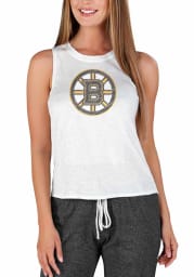 Boston Bruins Womens White Gable Tank Top