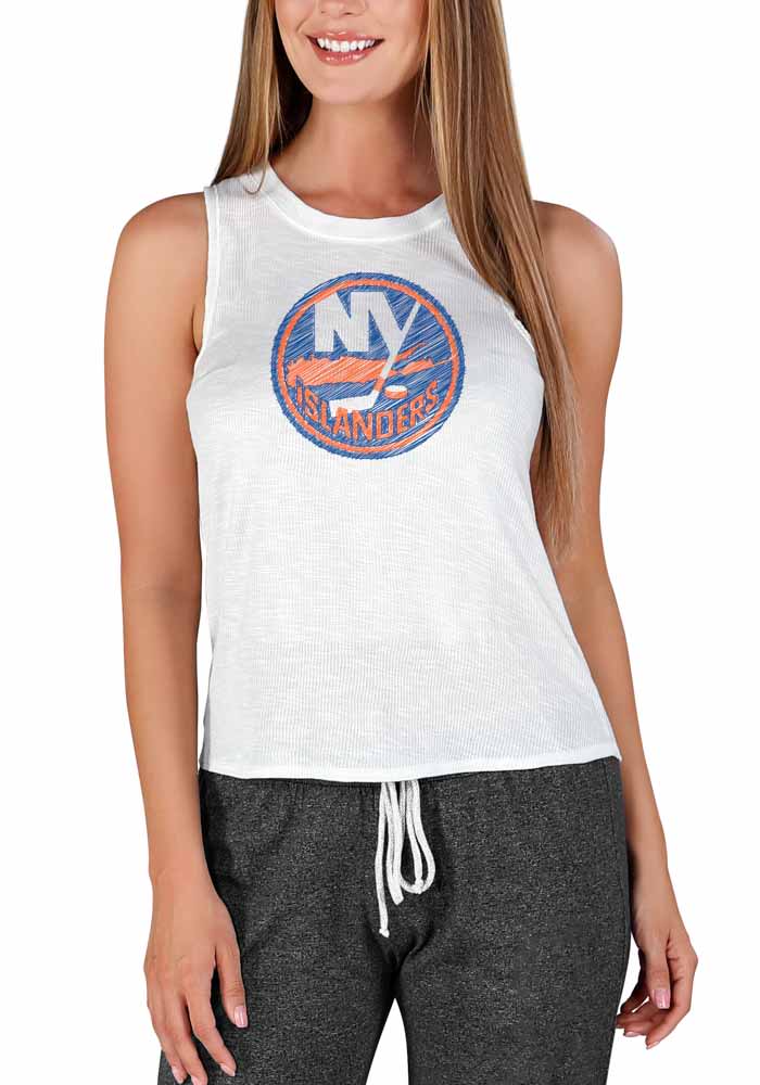 New York Islanders Womens White Gable Tank Top