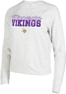 Minnesota Vikings Womens Oatmeal Mainstream Crew Sweatshirt