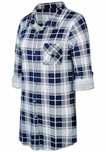 Dallas Cowboys Womens Navy Blue Ashford Loungewear Sleep Shirt