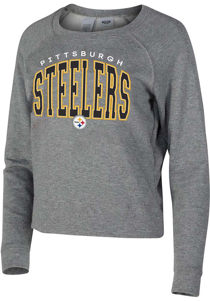 Pittsburgh Steelers Womens Grey Cozy Crew Sweatshirt Crew