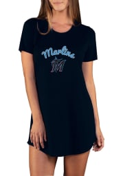 Miami Marlins Womens Black Marathon Loungewear Sleep Shirt