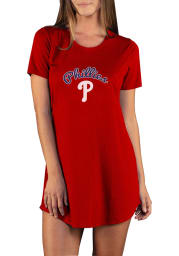 Philadelphia Phillies Womens Red Marathon Loungewear Sleep Shirt