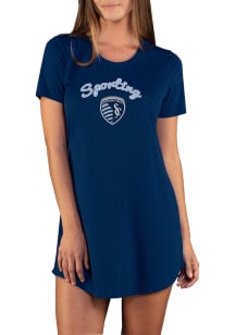 Concepts Sport Sporting Kansas City Womens Navy Blue Marathon Loungewear Sleep Shirt