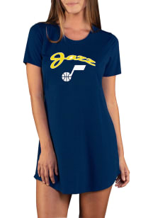 Concepts Sport Utah Jazz Womens Navy Blue Marathon Loungewear Sleep Shirt
