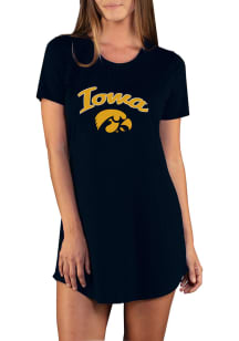 Concepts Sport Iowa Hawkeyes Womens Black Marathon Loungewear Sleep Shirt