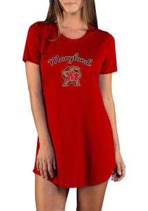 Concepts Sport Maryland Terrapins Womens Red Marathon Loungewear Sleep Shirt