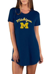 Concepts Sport Michigan Wolverines Womens Navy Blue Marathon Loungewear Sleep Shirt