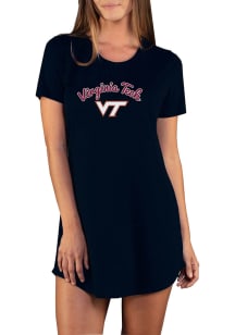 Concepts Sport Virginia Tech Hokies Womens Black Marathon Loungewear Sleep Shirt