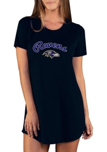 Concepts Sport Baltimore Ravens Womens Black Marathon Loungewear Sleep Shirt