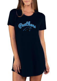 Concepts Sport Carolina Panthers Womens Black Marathon Loungewear Sleep Shirt