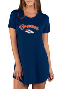 Concepts Sport Denver Broncos Womens Navy Blue Marathon Loungewear Sleep Shirt
