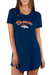 Denver Broncos Womens Navy Blue Marathon Loungewear Sleep Shirt