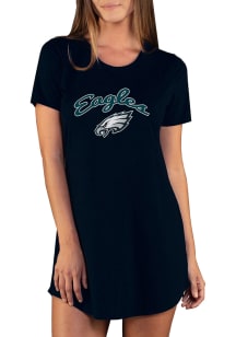 Concepts Sport Philadelphia Eagles Womens Black Marathon Loungewear Sleep Shirt