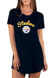 Concepts Sport Pittsburgh Steelers Womens Black Marathon Loungewear Sleep Shirt