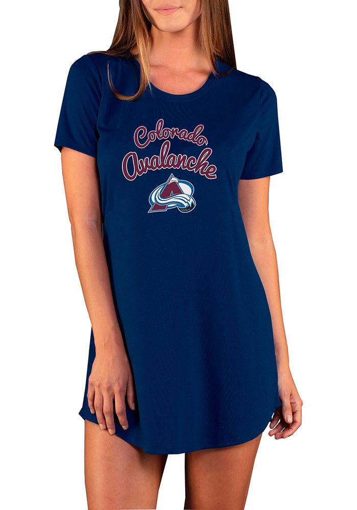Colorado Avalanche Womens Navy Blue Marathon Loungewear Sleep Shirt