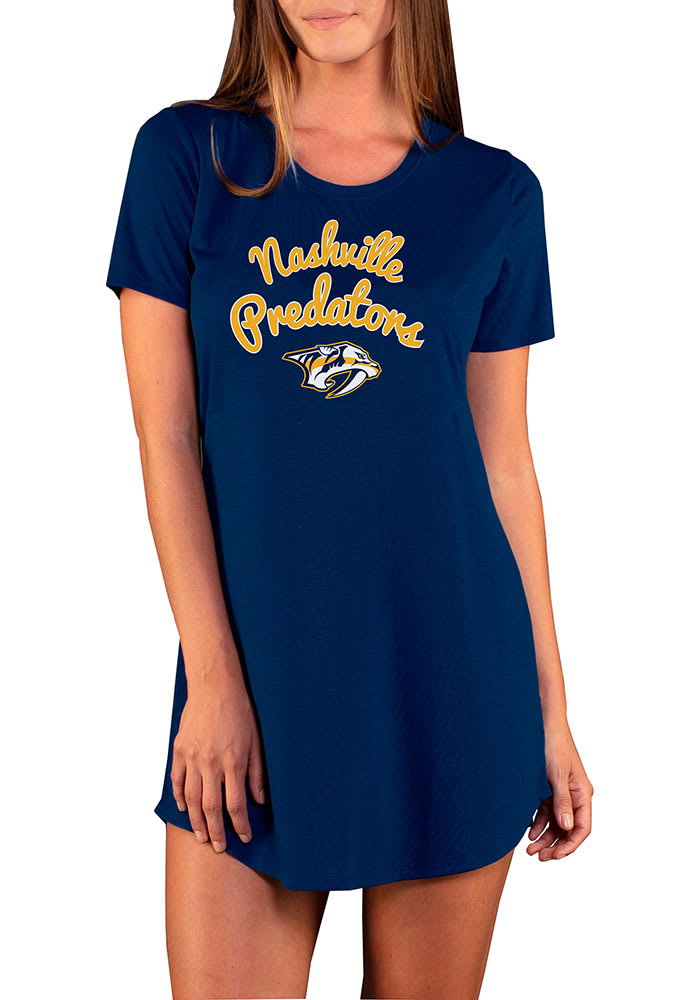Nashville Predators Womens Navy Blue Marathon Loungewear Sleep Shirt