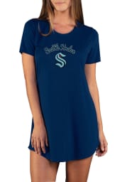 Seattle Kraken Womens Navy Blue Marathon Loungewear Sleep Shirt