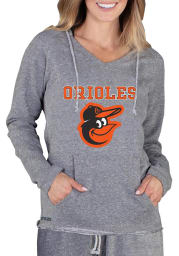 Baltimore Orioles Womens Grey Mainstream Terry Hooded Sweatshirt