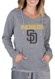 San Diego Padres Womens Grey Mainstream Terry Hooded Sweatshirt