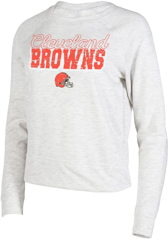 New Era Cleveland Browns Womens Grey Cozy Crew Sweatshirt