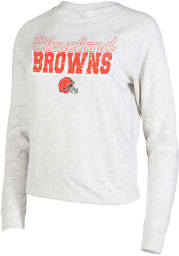 Cleveland Browns Womens Oatmeal Mainstream Crew Sweatshirt