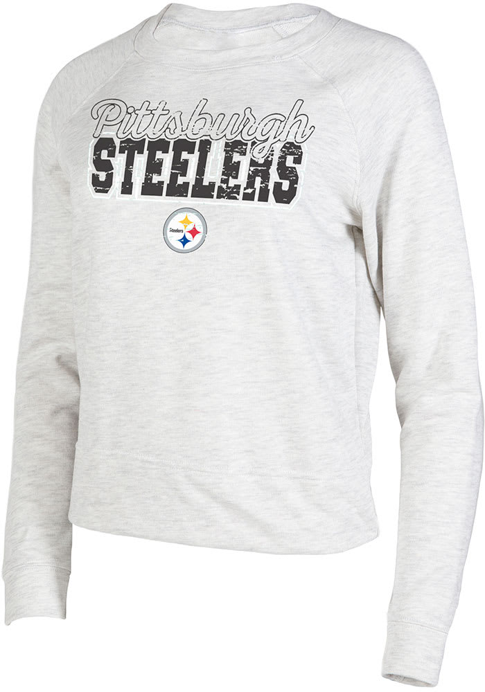 New Era Pittsburgh Steelers Womens Grey Cozy Crew Sweatshirt