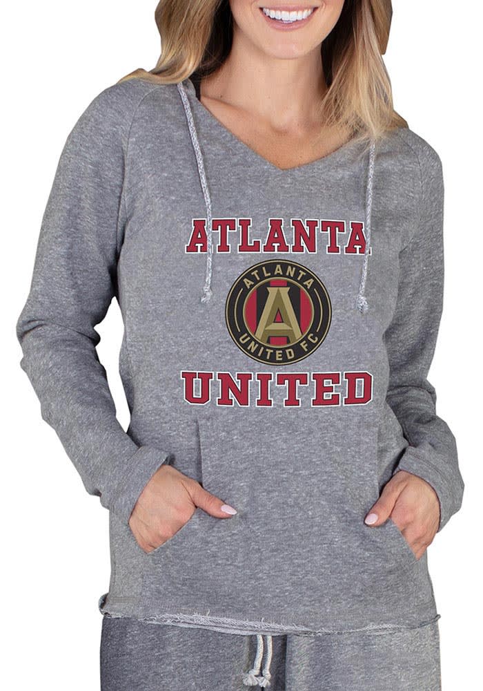 Atlanta United FC Womens Grey Mainstream Terry Hooded Sweatshirt