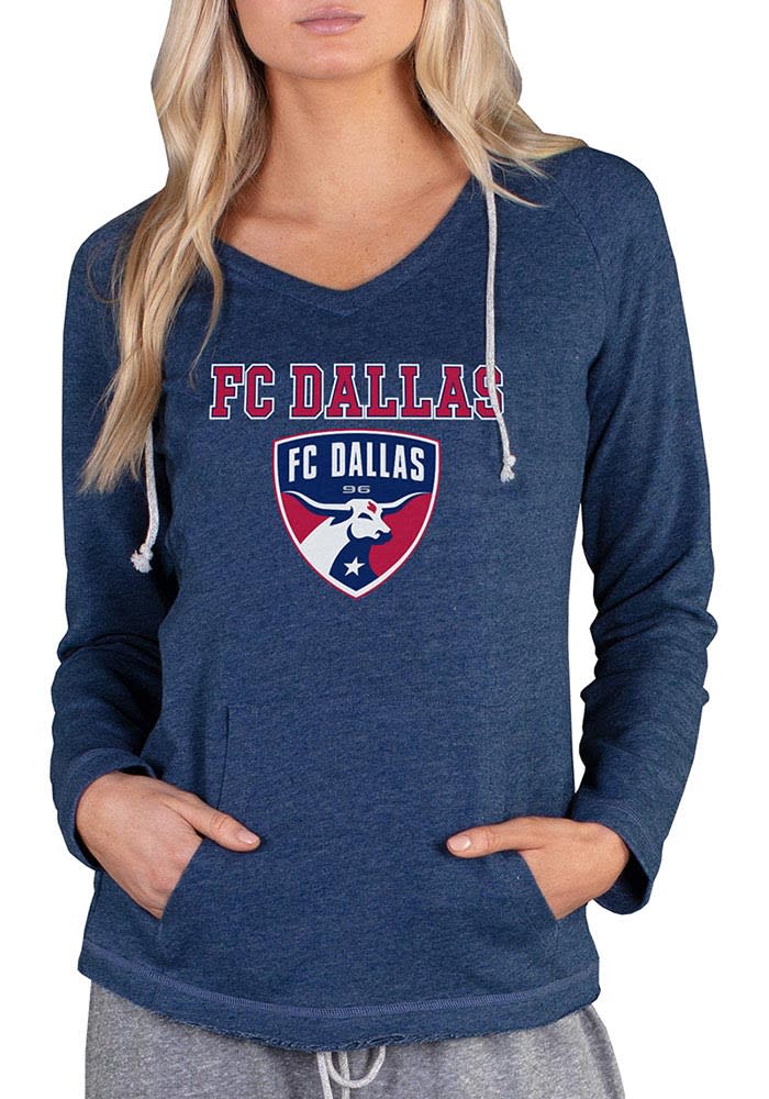 FC Dallas Womens Navy Blue Mainstream Terry Hooded Sweatshirt
