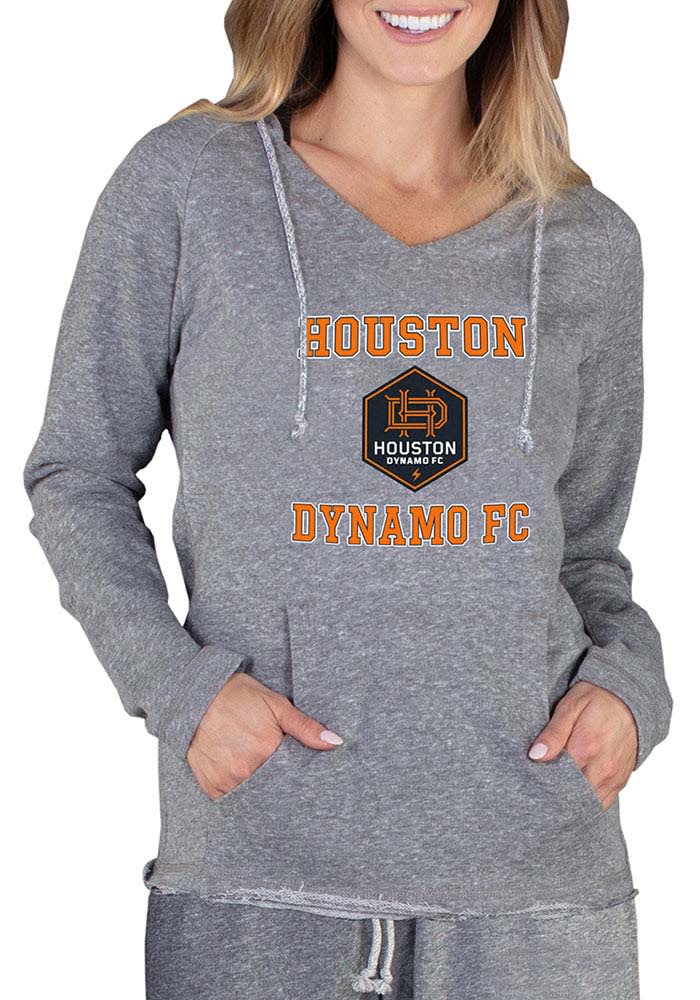 Houston Dynamo Womens Grey Mainstream Terry Hooded Sweatshirt